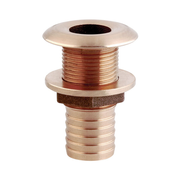 Thru Hull Outlet with Hose Tail, Bronze